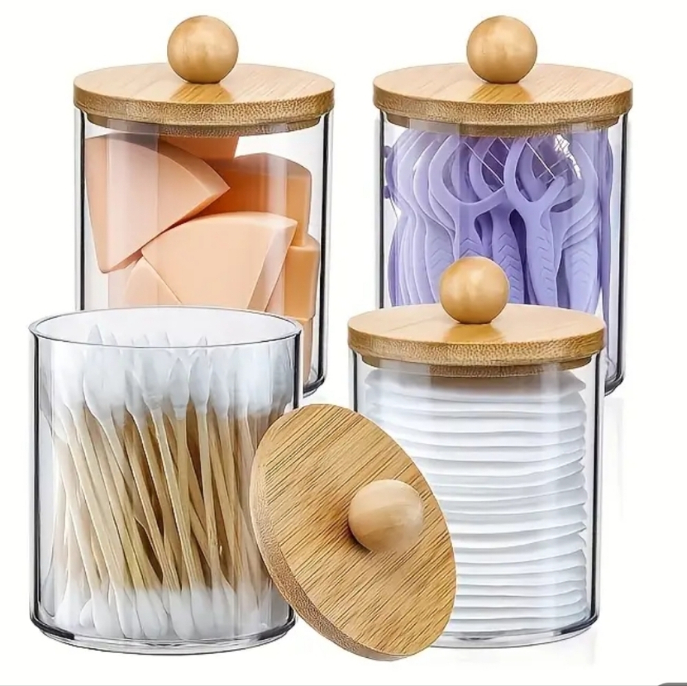 Apothecary Jar Set with Bamboo Lids (Set of 4)